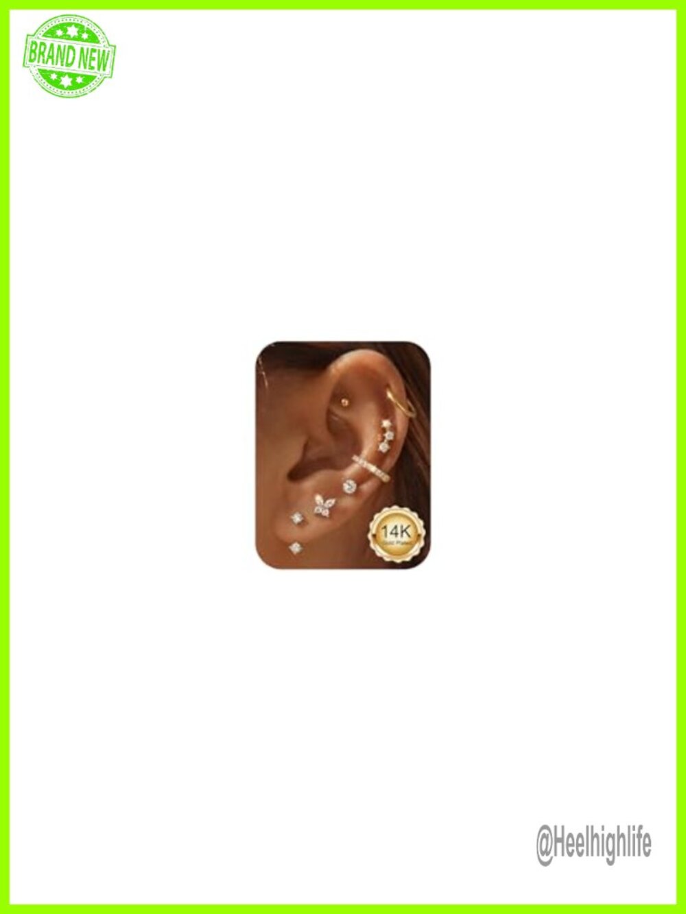 Tungary Stainless Steel Earring Set 7 Pairs Cartilage Hoops Studs